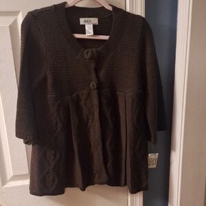 KIKIT Women's Brown Textured Cardigan